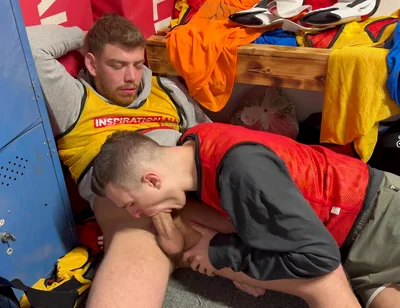 Straight Lad Gets Sucked off in the Locker Room