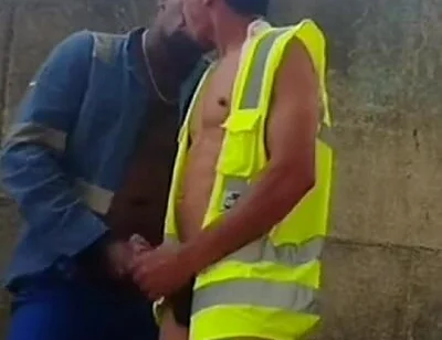 Two Workers Behind the Service Wall