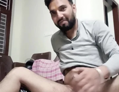 Indian man masturbation in the bathroom