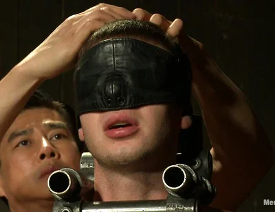 9 Inch Cock Edged in Metal Bondage