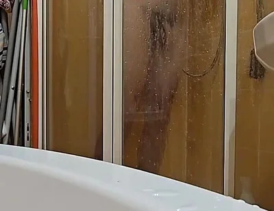 Hairy Guy Taking a Shower at His Female Friend’s Place