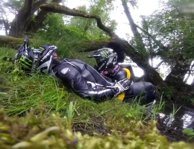 Mud hole dainese biker blowjob cum