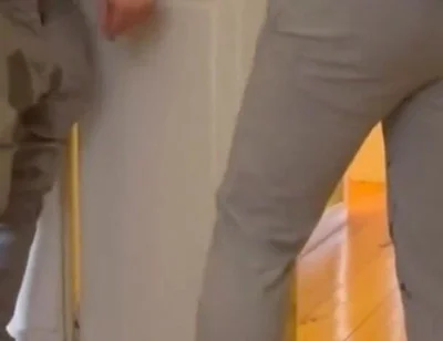 Desperate Boy Left Outside by His Flatmate Wets Himself and Then Gets His Revenge