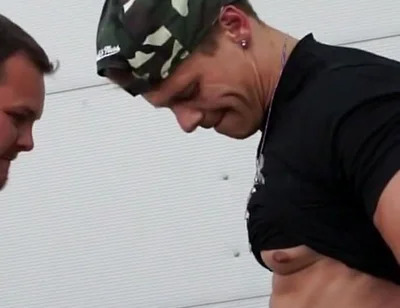 Chubby Dude Gets Challenged for Arm Wrestling