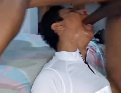 Intense Oral Sex with a Big Black Cock