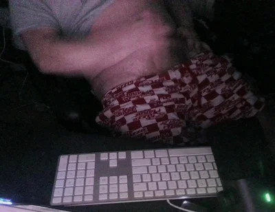 Night Time Masturbation Tease at My Computer with the Webcam on and the Night Time Ready for Action