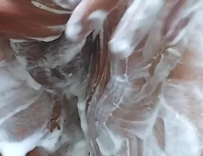 Standing Shaving in Bathroom and Cumshot