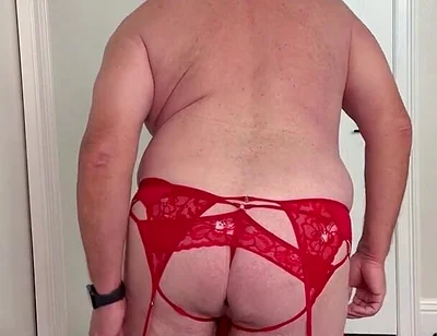 A Strip Show in Red Lingerie