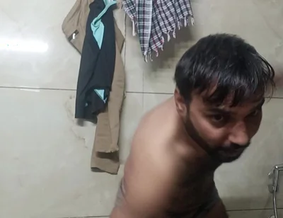 Indian Rajasthani Desi Man Enjoy Shower