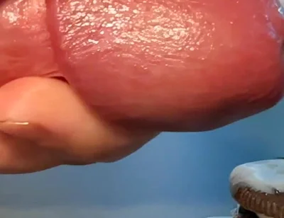 Slow-mo Oreo Cumshot: Dripping Sperm Load on Cookie Close-up!
