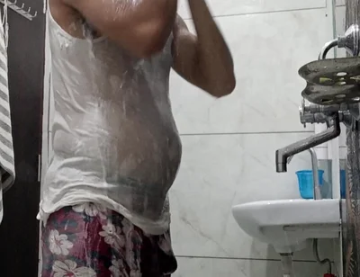 Man Enjoys Shower