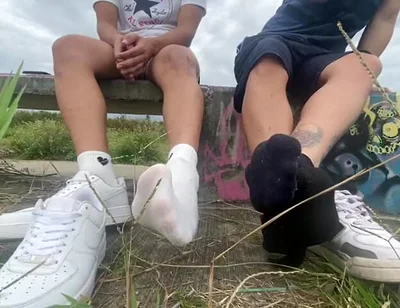 Friends in Colombia Go Out to Smoke While They Take off Their Shoes so You Can Smell It