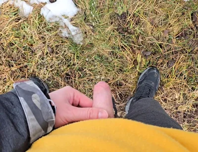 A Bit Risky Peeing - POV Outdoor Male Pee During a Nature Walk