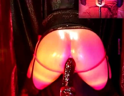 Giving Myself Pleasure Through My Hole, Riding Hard, Bouncing Oiled up, and Wearing Black Lingerie 5