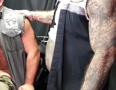 Threesome Harley Fucking with Manny Muscle and King Baiter