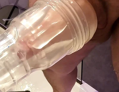 Fleshlight Wall Fuck POV with a Thick Uncut Cock in Full Focus