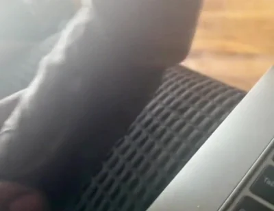 Stroking My Big Black Cock Watching Porn