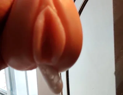 Squeezing My Cum Out of an Onahole After Using It