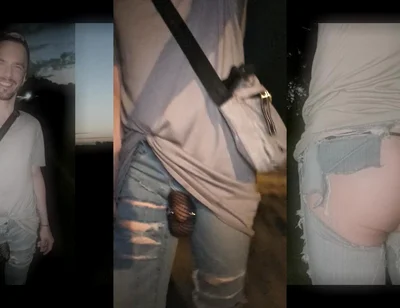 Walking Through the City in Bottomless Jeans