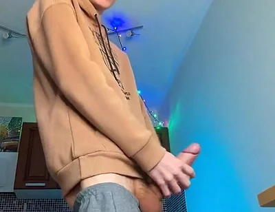 Huge Cumshot From a Skinny Boy with a Surprisingly Big Cock