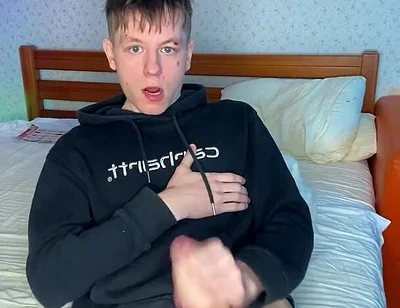 Bored in My Room so I Rubbed My Big Cock Until I Blew a Load