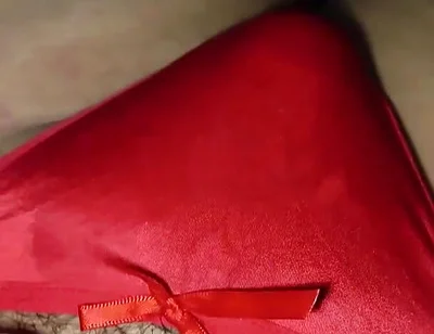 Wife's Sexy Red Thong Full of Cum!