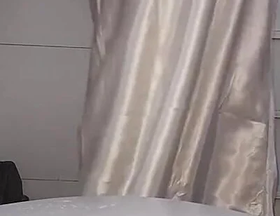 Satin White Long Lingerie Fetish Cum