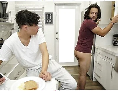 Tattooed Stud Chris Star Takes His Little Step Bro Dante Drackis Cock In The Kitchen