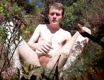Naked in the Forest Jerking off