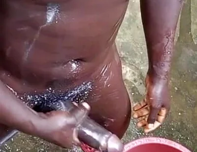 Nudist African Boy with Very Huge Black Get with Perfect Outdoor Massage