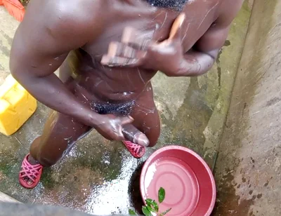 Nudist African Boy with Very Huge Black Get with Perfect Outdoor Massage