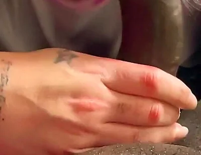 Sexy Trav Sucks My Big Cock Gently and Roughly