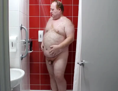 Stepdaddy Bear Showering In Hotel