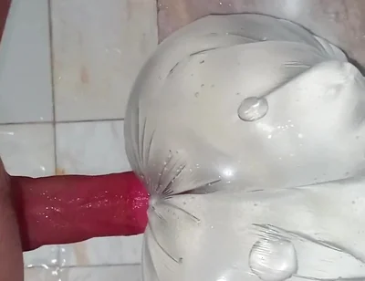 Horny Anal Masturbation Alone in the Bathroom - Real Toy Play