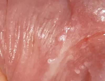 Wide Hole Filled with Pre Cum in Close up