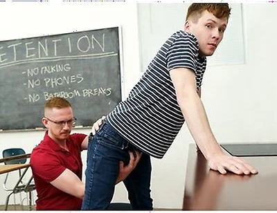 Brody Kayman And Damian Rose In While In Detention, Professor Kayman Has A Very Serious Talk With His Naughty Student 18