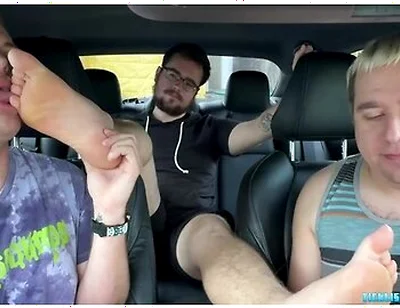 Car Ride Turns Into A Foot Licking And Worshipping