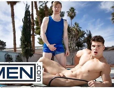 Men - Ginger Hottie Jesse Stone Gets His Mouth Fucked Hard By Malik Delgaty At The Pool