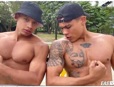 Two Hot Latino Guys Show Their Muscles