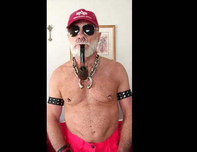 Stepdad Smoking His Pipe in Hi Viz Gear