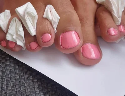 I'm Polishing My Feet and Finger Nails in Pink