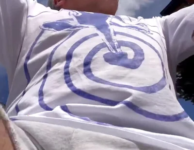 He's just riding his bike in a sweatshirt and no underwear...