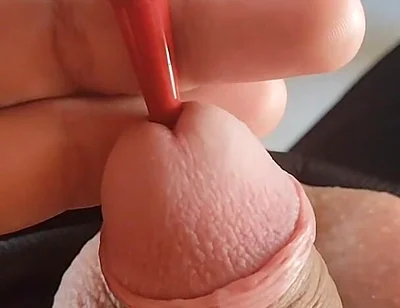 Beautiful Penetration of Motorcycle Oil Into the Glans