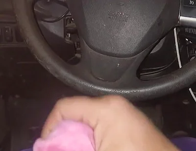 Using Pink Panties to Jerk off in My Car.