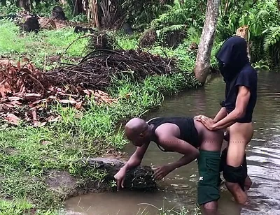 Nigerians Boys Where Caught Having Sex Inside a Swamp River with Bushes Rounding Them