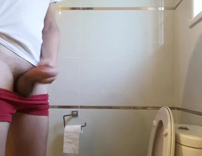 Filming Myself Jerking off Into the Toilet