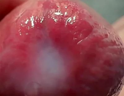 Macro Cum Shot. Ultra Close-up Ejaculation