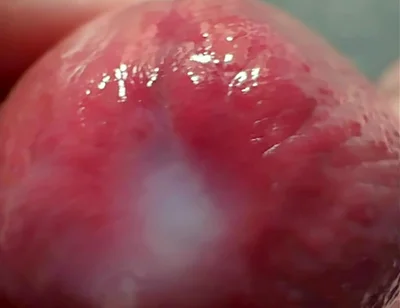 Macro Cum Shot. Ultra Close-up Ejaculation