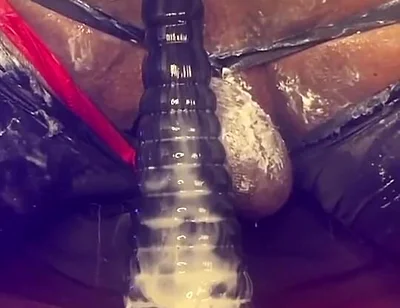 Femboy Bottom Dipsodeep Creams Butthole with Large Dildo - Anal Training