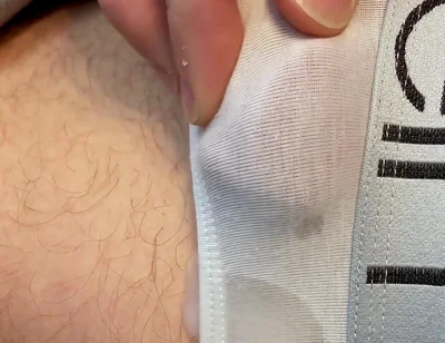 Frenulum Orgasm and Cum by Rubbing My Dick Through My Briefs